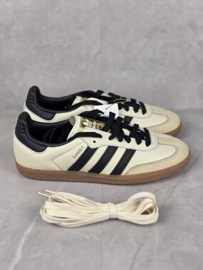 adidas Samba OG W Unisex Leather Sneakers - Cream/Black